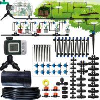 Drip Irrigation System for Greenhouse, Garden, Lawn, Potted Plants Black