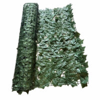 Telescopic Garden Fence with Green Grass Leaves